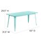 Emma and Oliver Commercial 31.5" x 63" Rectangular Colorful Metal Indoor-Outdoor Dining Table